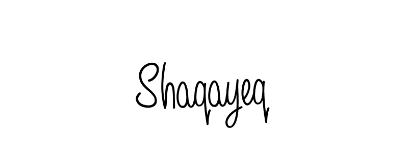 How to make Shaqayeq name signature. Use Angelique-Rose-font-FFP style for creating short signs online. This is the latest handwritten sign. Shaqayeq signature style 5 images and pictures png