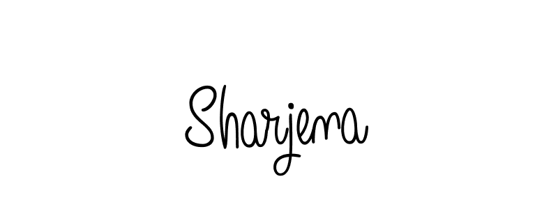 Make a beautiful signature design for name Sharjena. With this signature (Angelique-Rose-font-FFP) style, you can create a handwritten signature for free. Sharjena signature style 5 images and pictures png