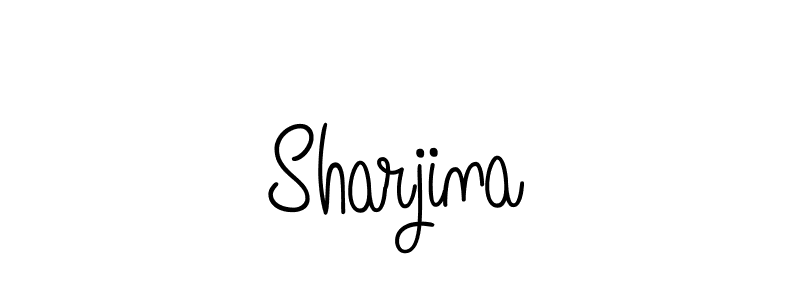 Make a beautiful signature design for name Sharjina. With this signature (Angelique-Rose-font-FFP) style, you can create a handwritten signature for free. Sharjina signature style 5 images and pictures png