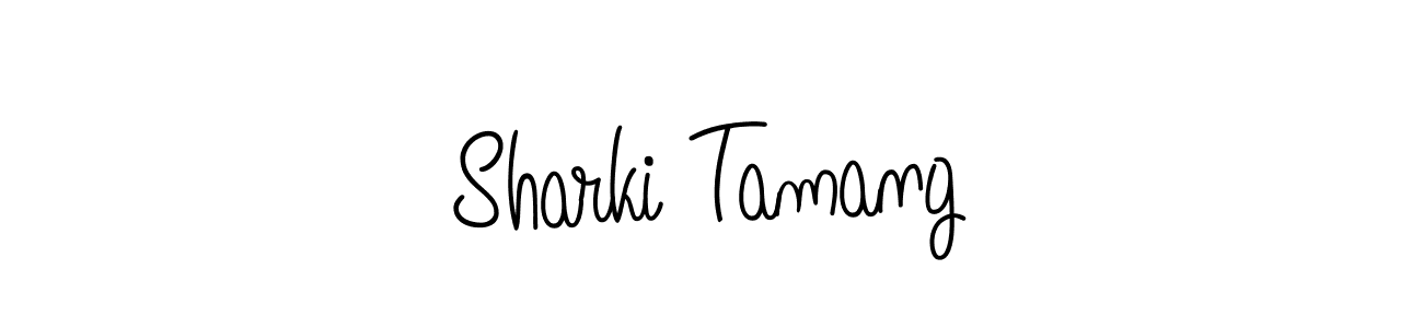 Make a beautiful signature design for name Sharki Tamang. With this signature (Angelique-Rose-font-FFP) style, you can create a handwritten signature for free. Sharki Tamang signature style 5 images and pictures png