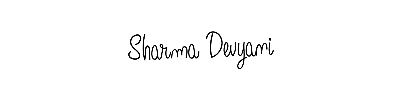 Also we have Sharma Devyani name is the best signature style. Create professional handwritten signature collection using Angelique-Rose-font-FFP autograph style. Sharma Devyani signature style 5 images and pictures png