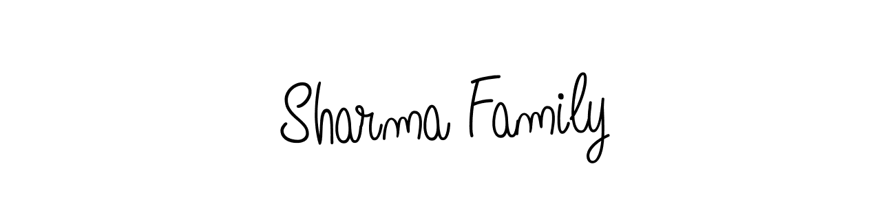 Make a beautiful signature design for name Sharma Family. With this signature (Angelique-Rose-font-FFP) style, you can create a handwritten signature for free. Sharma Family signature style 5 images and pictures png