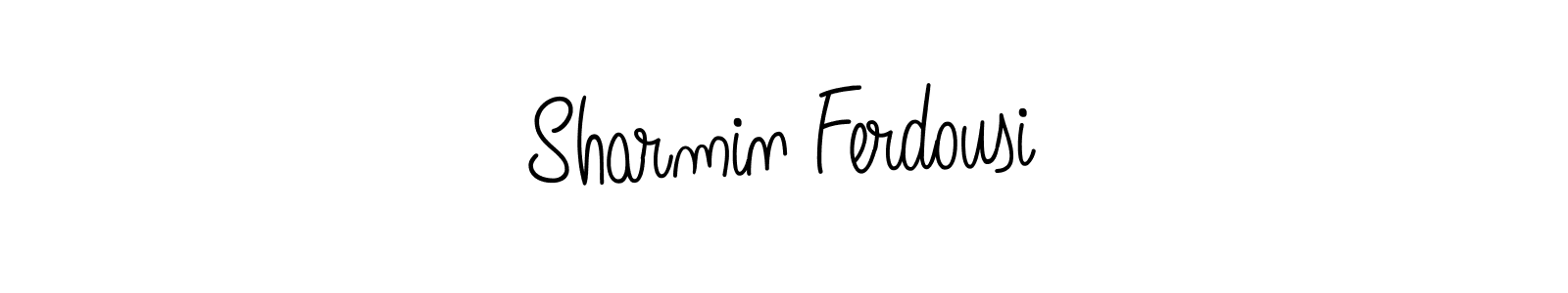 Use a signature maker to create a handwritten signature online. With this signature software, you can design (Angelique-Rose-font-FFP) your own signature for name Sharmin Ferdousi. Sharmin Ferdousi signature style 5 images and pictures png