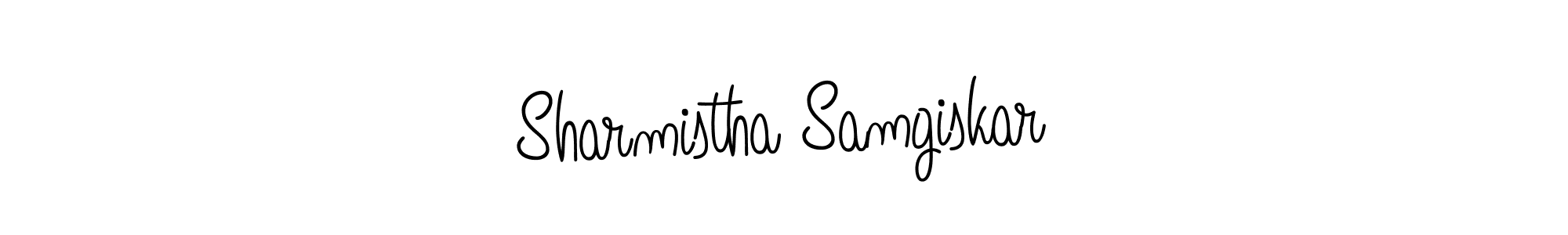 Make a beautiful signature design for name Sharmistha Samgiskar. With this signature (Angelique-Rose-font-FFP) style, you can create a handwritten signature for free. Sharmistha Samgiskar signature style 5 images and pictures png