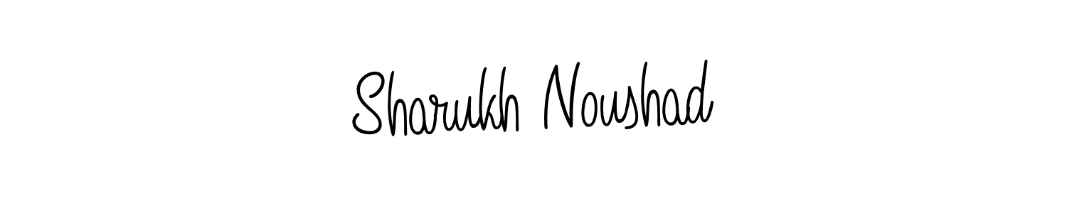 Use a signature maker to create a handwritten signature online. With this signature software, you can design (Angelique-Rose-font-FFP) your own signature for name Sharukh Noushad. Sharukh Noushad signature style 5 images and pictures png