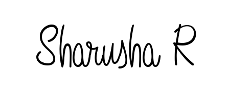 Quickly download Sharusha R name signature in high-resolution PNG using Angelique-Rose-font-FFP style. Ready to insert into PDFs and online applications. Sharusha R signature style 5 images and pictures png