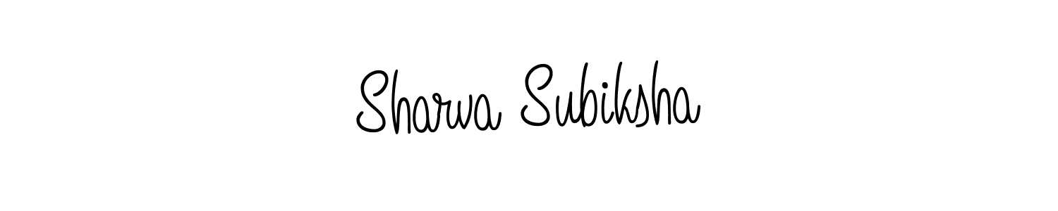 How to make Sharva Subiksha name signature. Use Angelique-Rose-font-FFP style for creating short signs online. This is the latest handwritten sign. Sharva Subiksha signature style 5 images and pictures png