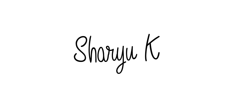 You should practise on your own different ways (Angelique-Rose-font-FFP) to write your name (Sharyu K) in signature. don't let someone else do it for you. Sharyu K signature style 5 images and pictures png