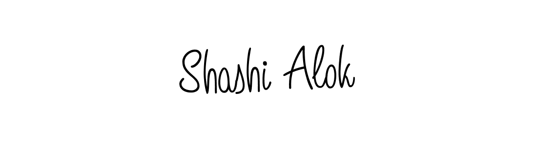 Use a signature maker to create a handwritten signature online. With this signature software, you can design (Angelique-Rose-font-FFP) your own signature for name Shashi Alok. Shashi Alok signature style 5 images and pictures png