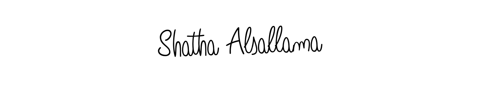 How to make Shatha Alsallama name signature. Use Angelique-Rose-font-FFP style for creating short signs online. This is the latest handwritten sign. Shatha Alsallama signature style 5 images and pictures png