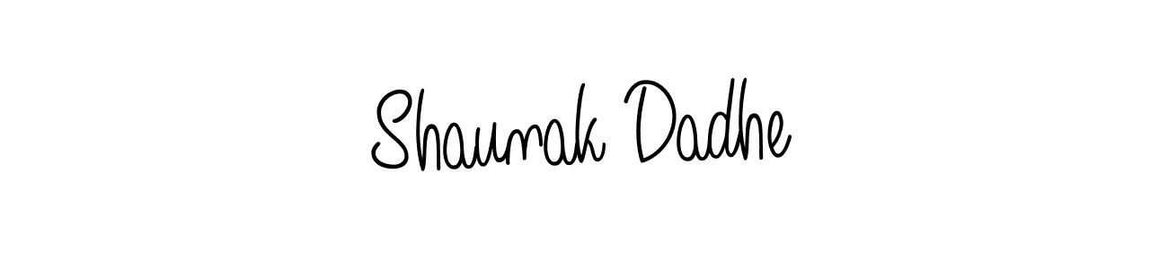 The best way (Angelique-Rose-font-FFP) to make a short signature is to pick only two or three words in your name. The name Shaunak Dadhe include a total of six letters. For converting this name. Shaunak Dadhe signature style 5 images and pictures png