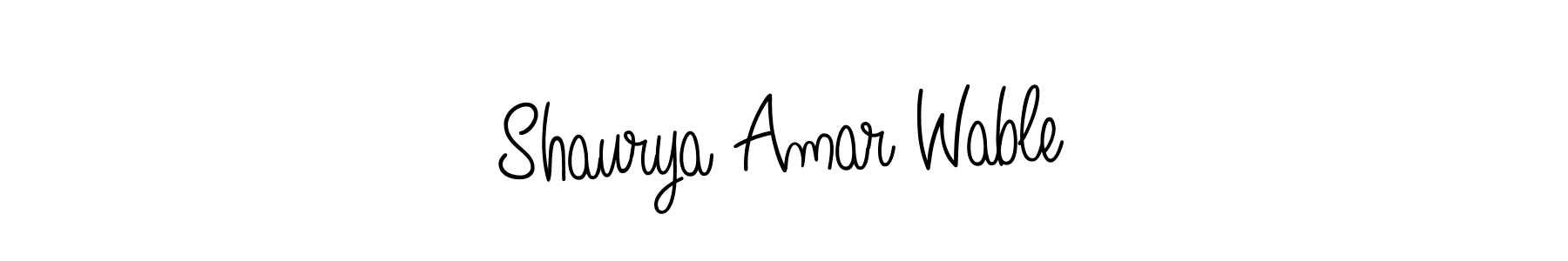 You should practise on your own different ways (Angelique-Rose-font-FFP) to write your name (Shaurya Amar Wable) in signature. don't let someone else do it for you. Shaurya Amar Wable signature style 5 images and pictures png