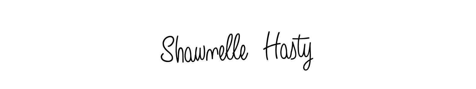 Make a beautiful signature design for name Shawnelle  Hasty. With this signature (Angelique-Rose-font-FFP) style, you can create a handwritten signature for free. Shawnelle  Hasty signature style 5 images and pictures png