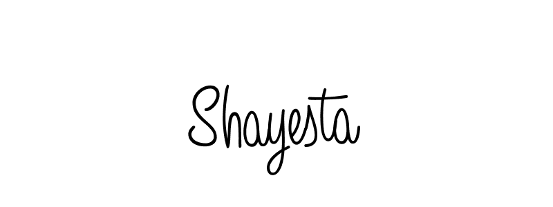 Make a beautiful signature design for name Shayesta. With this signature (Angelique-Rose-font-FFP) style, you can create a handwritten signature for free. Shayesta signature style 5 images and pictures png