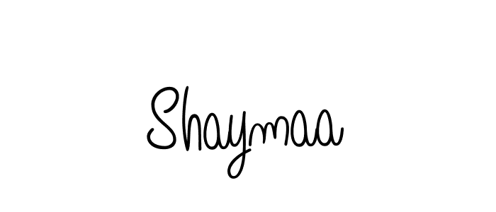 Make a beautiful signature design for name Shaymaa. With this signature (Angelique-Rose-font-FFP) style, you can create a handwritten signature for free. Shaymaa signature style 5 images and pictures png