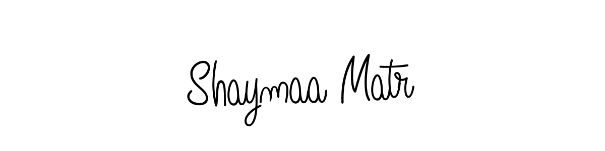 Use a signature maker to create a handwritten signature online. With this signature software, you can design (Angelique-Rose-font-FFP) your own signature for name Shaymaa Matr. Shaymaa Matr signature style 5 images and pictures png