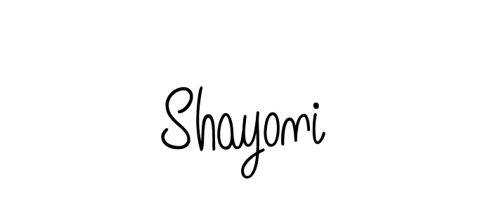How to make Shayoni name signature. Use Angelique-Rose-font-FFP style for creating short signs online. This is the latest handwritten sign. Shayoni signature style 5 images and pictures png