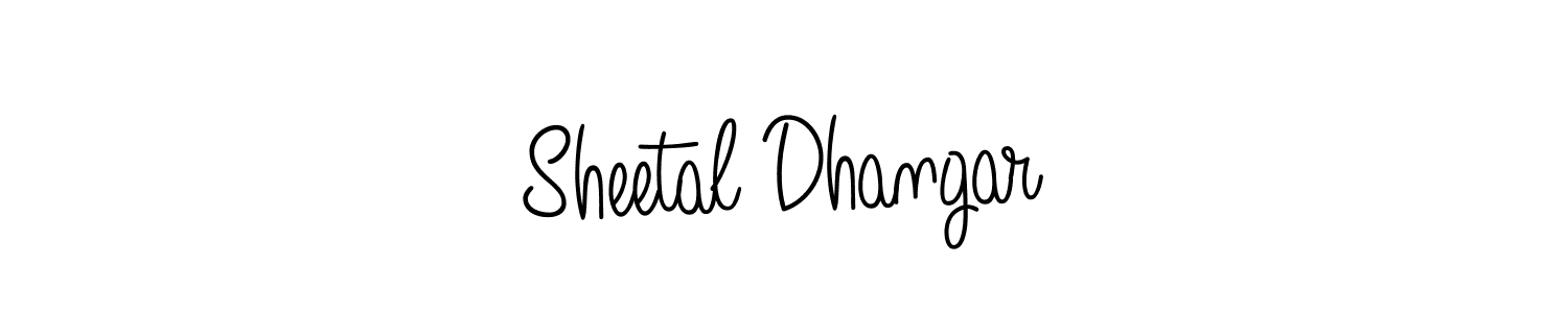 How to make Sheetal Dhangar name signature. Use Angelique-Rose-font-FFP style for creating short signs online. This is the latest handwritten sign. Sheetal Dhangar signature style 5 images and pictures png