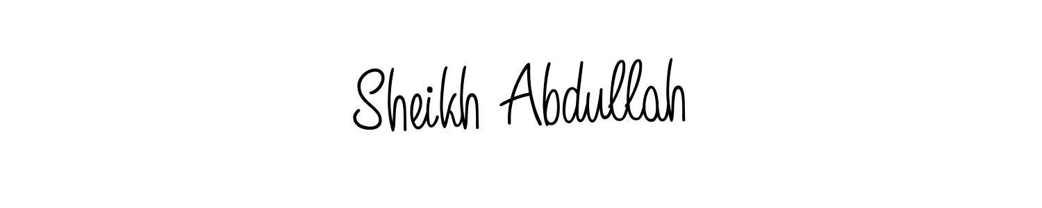 Make a beautiful signature design for name Sheikh Abdullah. With this signature (Angelique-Rose-font-FFP) style, you can create a handwritten signature for free. Sheikh Abdullah signature style 5 images and pictures png