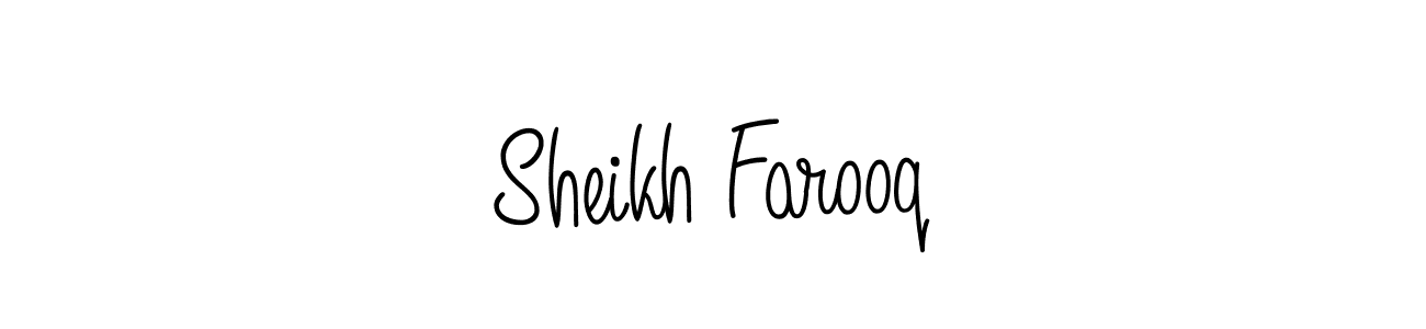 Use a signature maker to create a handwritten signature online. With this signature software, you can design (Angelique-Rose-font-FFP) your own signature for name Sheikh Farooq. Sheikh Farooq signature style 5 images and pictures png