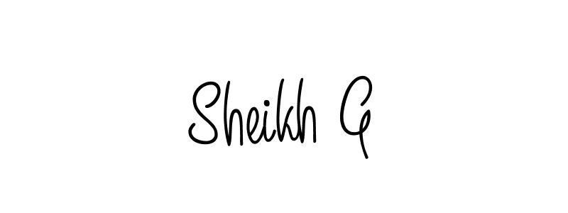 Use a signature maker to create a handwritten signature online. With this signature software, you can design (Angelique-Rose-font-FFP) your own signature for name Sheikh G. Sheikh G signature style 5 images and pictures png