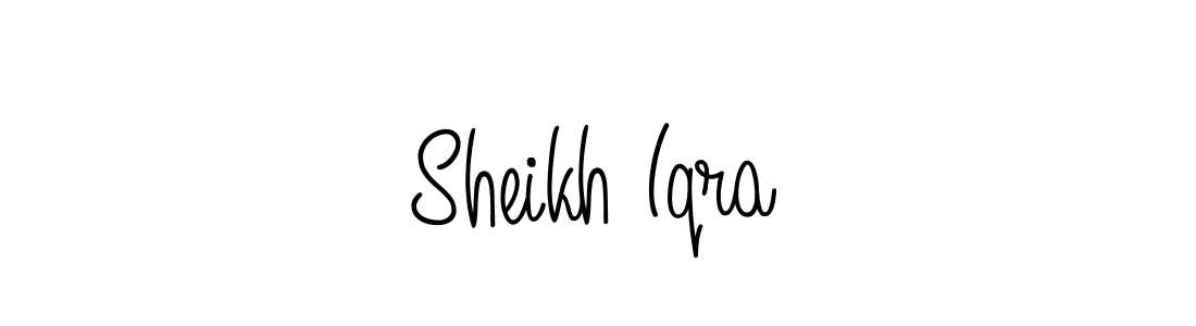 You should practise on your own different ways (Angelique-Rose-font-FFP) to write your name (Sheikh Iqra) in signature. don't let someone else do it for you. Sheikh Iqra signature style 5 images and pictures png
