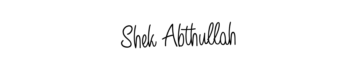 Use a signature maker to create a handwritten signature online. With this signature software, you can design (Angelique-Rose-font-FFP) your own signature for name Shek Abthullah. Shek Abthullah signature style 5 images and pictures png