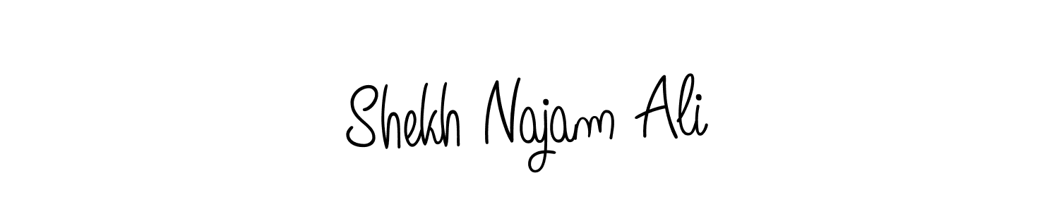 Shekh Najam Ali stylish signature style. Best Handwritten Sign (Angelique-Rose-font-FFP) for my name. Handwritten Signature Collection Ideas for my name Shekh Najam Ali. Shekh Najam Ali signature style 5 images and pictures png