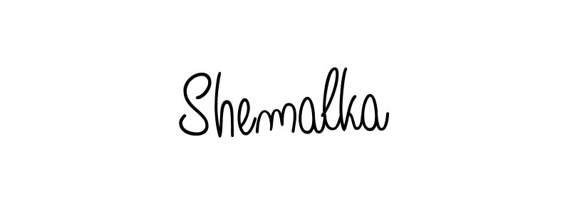 Use a signature maker to create a handwritten signature online. With this signature software, you can design (Angelique-Rose-font-FFP) your own signature for name Shemalka. Shemalka signature style 5 images and pictures png