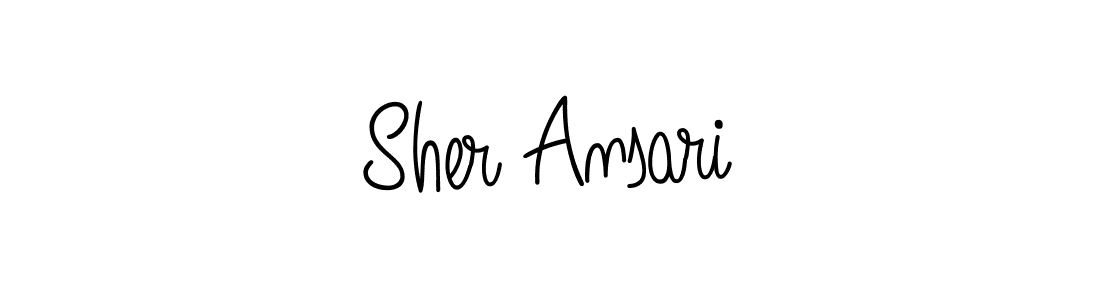 You should practise on your own different ways (Angelique-Rose-font-FFP) to write your name (Sher Ansari) in signature. don't let someone else do it for you. Sher Ansari signature style 5 images and pictures png