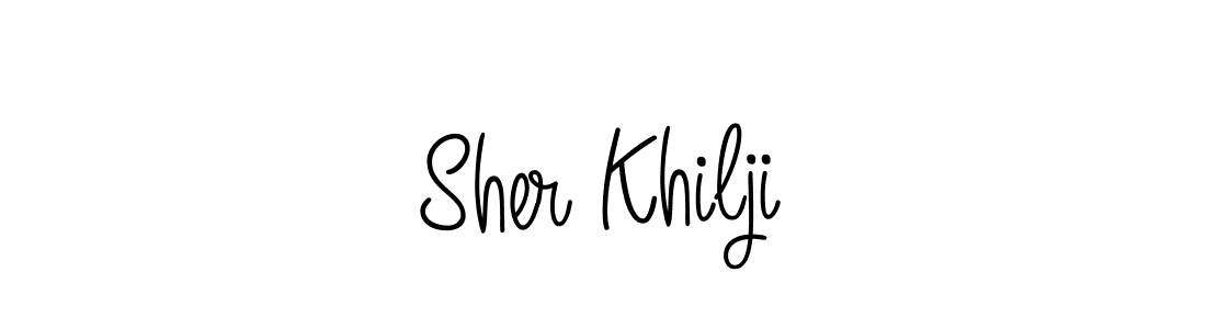 Use a signature maker to create a handwritten signature online. With this signature software, you can design (Angelique-Rose-font-FFP) your own signature for name Sher Khilji. Sher Khilji signature style 5 images and pictures png