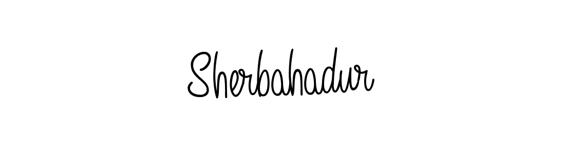 if you are searching for the best signature style for your name Sherbahadur. so please give up your signature search. here we have designed multiple signature styles  using Angelique-Rose-font-FFP. Sherbahadur signature style 5 images and pictures png