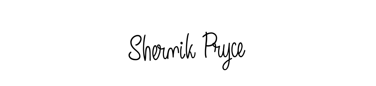 You should practise on your own different ways (Angelique-Rose-font-FFP) to write your name (Shernik Pryce) in signature. don't let someone else do it for you. Shernik Pryce signature style 5 images and pictures png