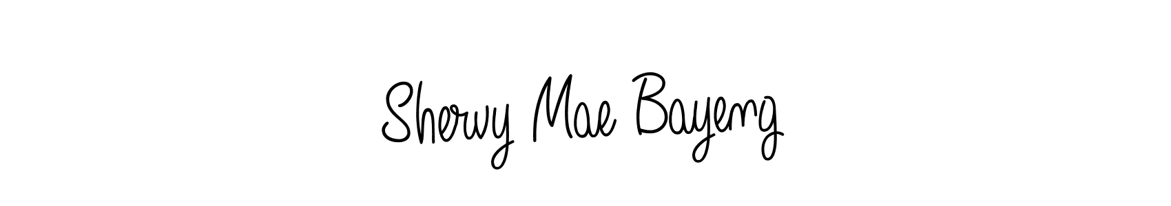 Angelique-Rose-font-FFP is a professional signature style that is perfect for those who want to add a touch of class to their signature. It is also a great choice for those who want to make their signature more unique. Get Shervy Mae Bayeng name to fancy signature for free. Shervy Mae Bayeng signature style 5 images and pictures png