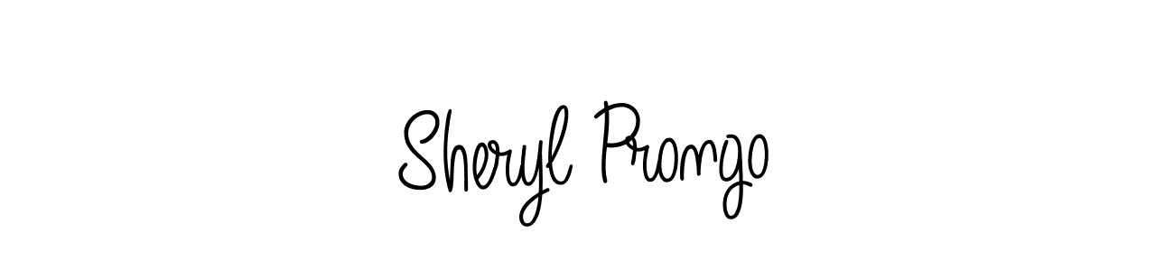 Make a beautiful signature design for name Sheryl Prongo. With this signature (Angelique-Rose-font-FFP) style, you can create a handwritten signature for free. Sheryl Prongo signature style 5 images and pictures png