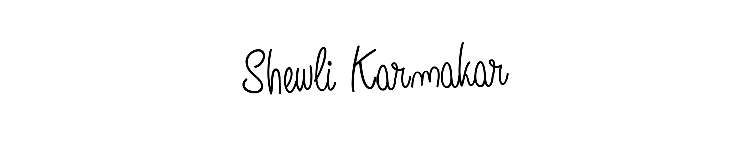 How to make Shewli Karmakar signature? Angelique-Rose-font-FFP is a professional autograph style. Create handwritten signature for Shewli Karmakar name. Shewli Karmakar signature style 5 images and pictures png