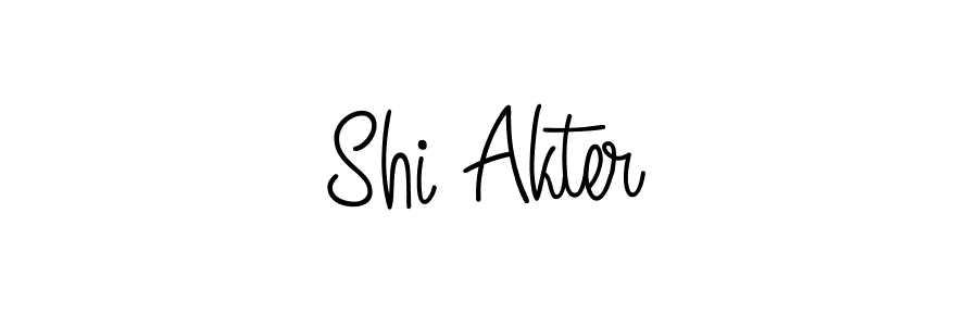 Use a signature maker to create a handwritten signature online. With this signature software, you can design (Angelique-Rose-font-FFP) your own signature for name Shi Akter. Shi Akter signature style 5 images and pictures png