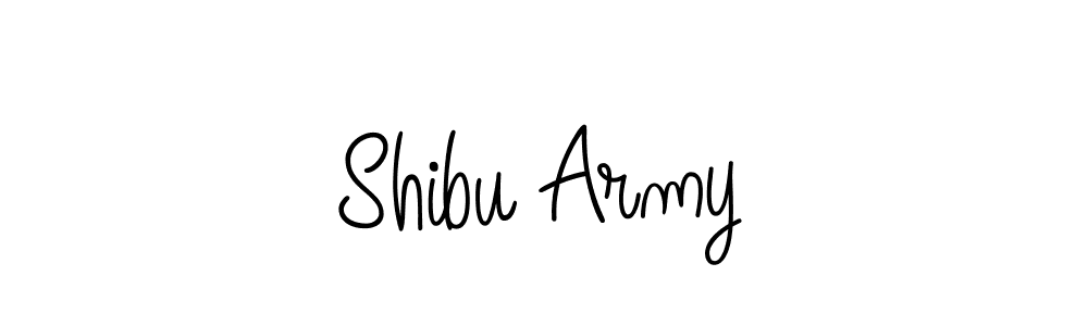 Create a beautiful signature design for name Shibu Army. With this signature (Angelique-Rose-font-FFP) fonts, you can make a handwritten signature for free. Shibu Army signature style 5 images and pictures png