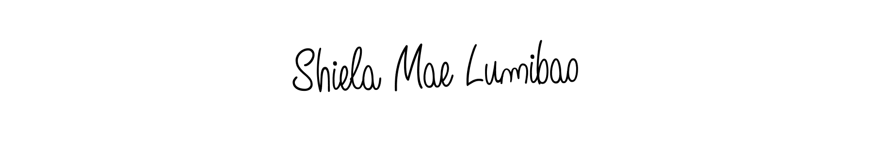 Shiela Mae Lumibao stylish signature style. Best Handwritten Sign (Angelique-Rose-font-FFP) for my name. Handwritten Signature Collection Ideas for my name Shiela Mae Lumibao. Shiela Mae Lumibao signature style 5 images and pictures png