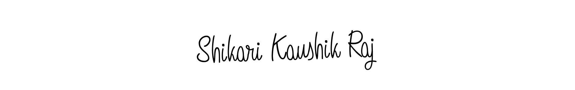 How to make Shikari Kaushik Raj name signature. Use Angelique-Rose-font-FFP style for creating short signs online. This is the latest handwritten sign. Shikari Kaushik Raj signature style 5 images and pictures png