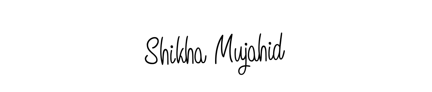 Shikha Mujahid stylish signature style. Best Handwritten Sign (Angelique-Rose-font-FFP) for my name. Handwritten Signature Collection Ideas for my name Shikha Mujahid. Shikha Mujahid signature style 5 images and pictures png