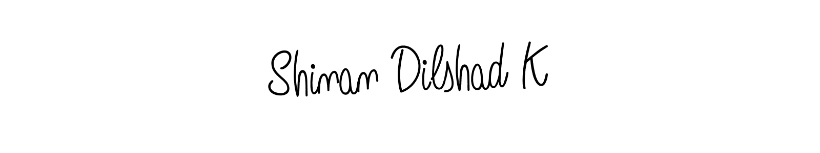 Also we have Shinan Dilshad K name is the best signature style. Create professional handwritten signature collection using Angelique-Rose-font-FFP autograph style. Shinan Dilshad K signature style 5 images and pictures png
