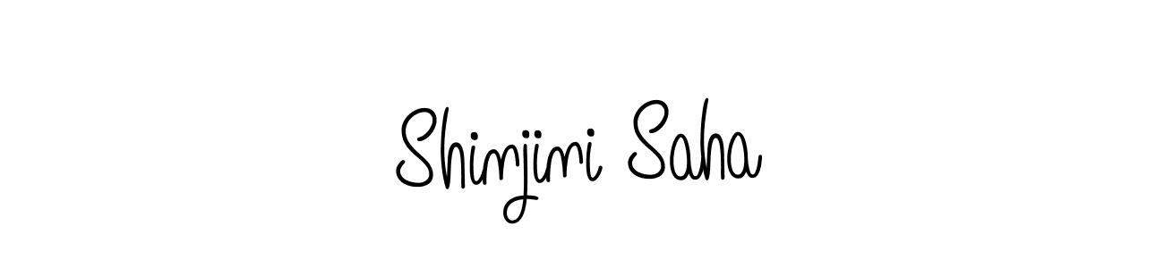 How to make Shinjini Saha name signature. Use Angelique-Rose-font-FFP style for creating short signs online. This is the latest handwritten sign. Shinjini Saha signature style 5 images and pictures png