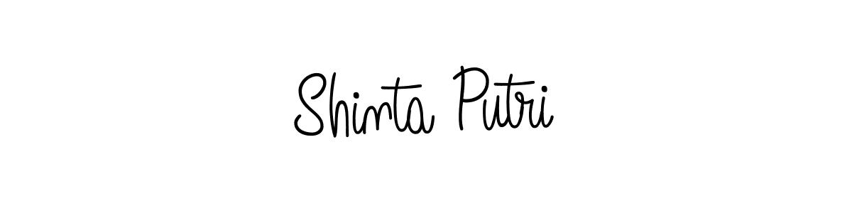 How to make Shinta Putri name signature. Use Angelique-Rose-font-FFP style for creating short signs online. This is the latest handwritten sign. Shinta Putri signature style 5 images and pictures png