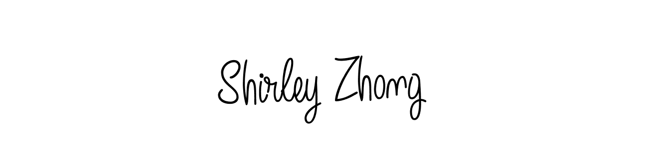 You should practise on your own different ways (Angelique-Rose-font-FFP) to write your name (Shirley Zhong) in signature. don't let someone else do it for you. Shirley Zhong signature style 5 images and pictures png
