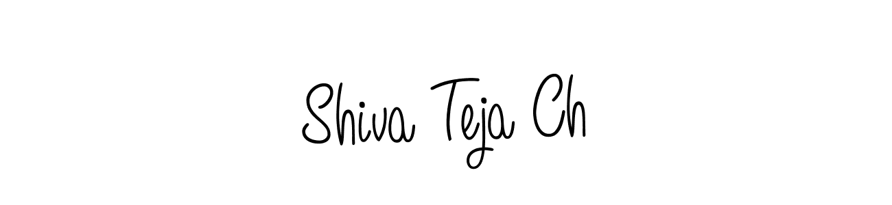 Use a signature maker to create a handwritten signature online. With this signature software, you can design (Angelique-Rose-font-FFP) your own signature for name Shiva Teja Ch. Shiva Teja Ch signature style 5 images and pictures png