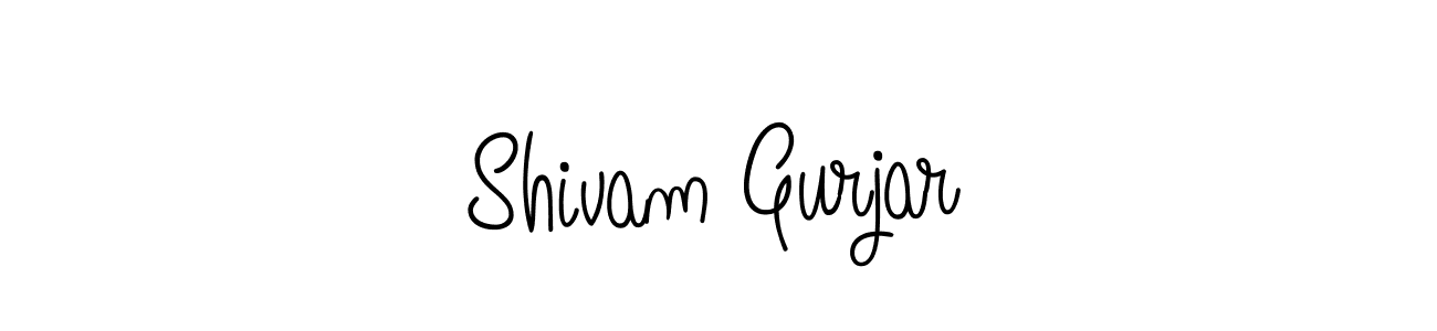 You should practise on your own different ways (Angelique-Rose-font-FFP) to write your name (Shivam Gurjar) in signature. don't let someone else do it for you. Shivam Gurjar signature style 5 images and pictures png