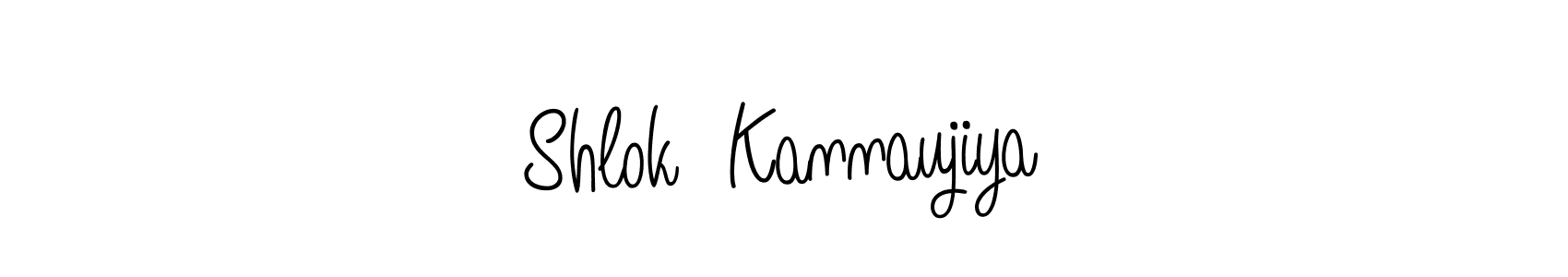 if you are searching for the best signature style for your name Shlok  Kannaujiya. so please give up your signature search. here we have designed multiple signature styles  using Angelique-Rose-font-FFP. Shlok  Kannaujiya signature style 5 images and pictures png