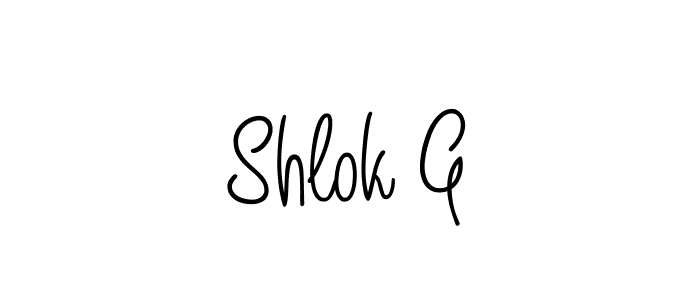 Shlok G stylish signature style. Best Handwritten Sign (Angelique-Rose-font-FFP) for my name. Handwritten Signature Collection Ideas for my name Shlok G. Shlok G signature style 5 images and pictures png