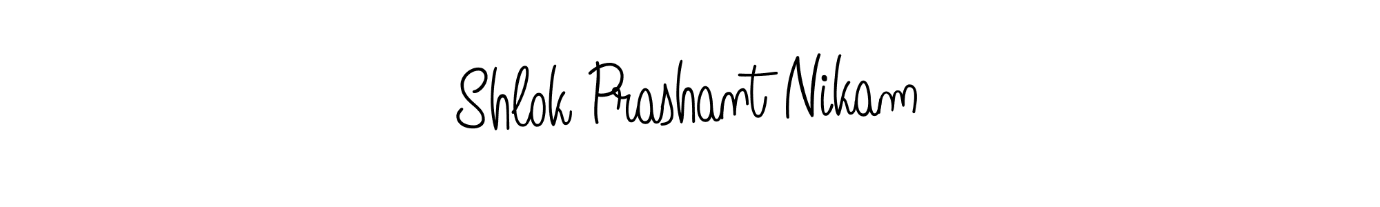 You should practise on your own different ways (Angelique-Rose-font-FFP) to write your name (Shlok Prashant Nikam) in signature. don't let someone else do it for you. Shlok Prashant Nikam signature style 5 images and pictures png